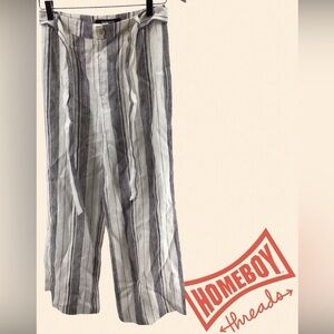 Reformation Black and White Striped Chinos